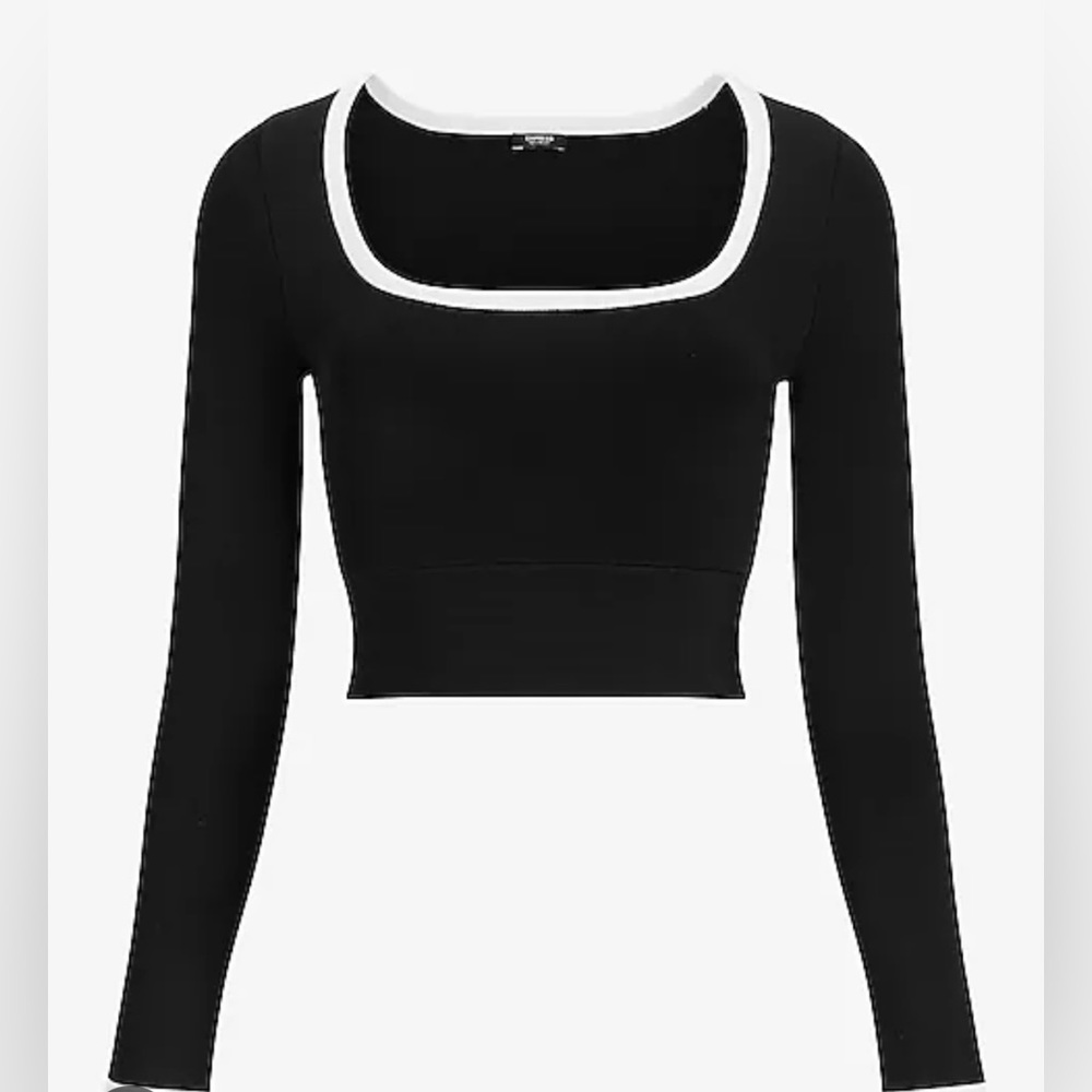 Body Contour Contrast Tipped Cropped Sweater
